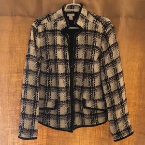 Chico’s Boucle Plaid Blazer Size 3